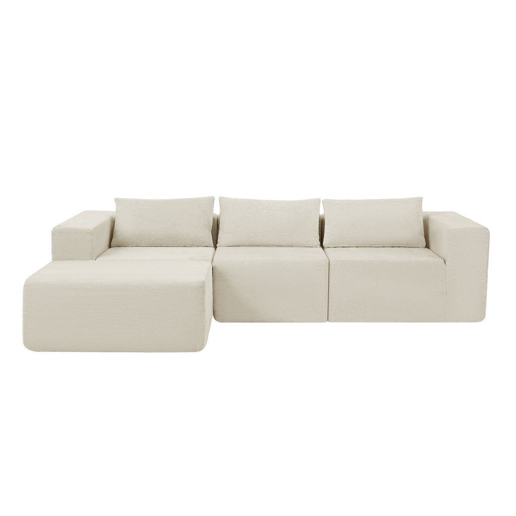 107" Compressed Sectional Sofa (Khaki)