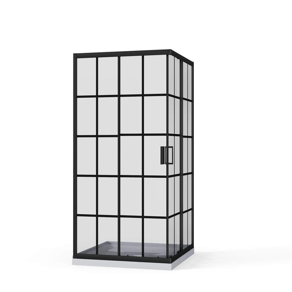 Tempered Glass Corner Shower Door with Sliding Opening - Clear
