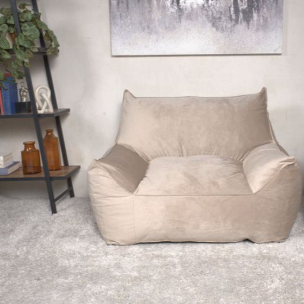 Allea Bean Bag Chair with Armrests - Fabric - Multiple Colors