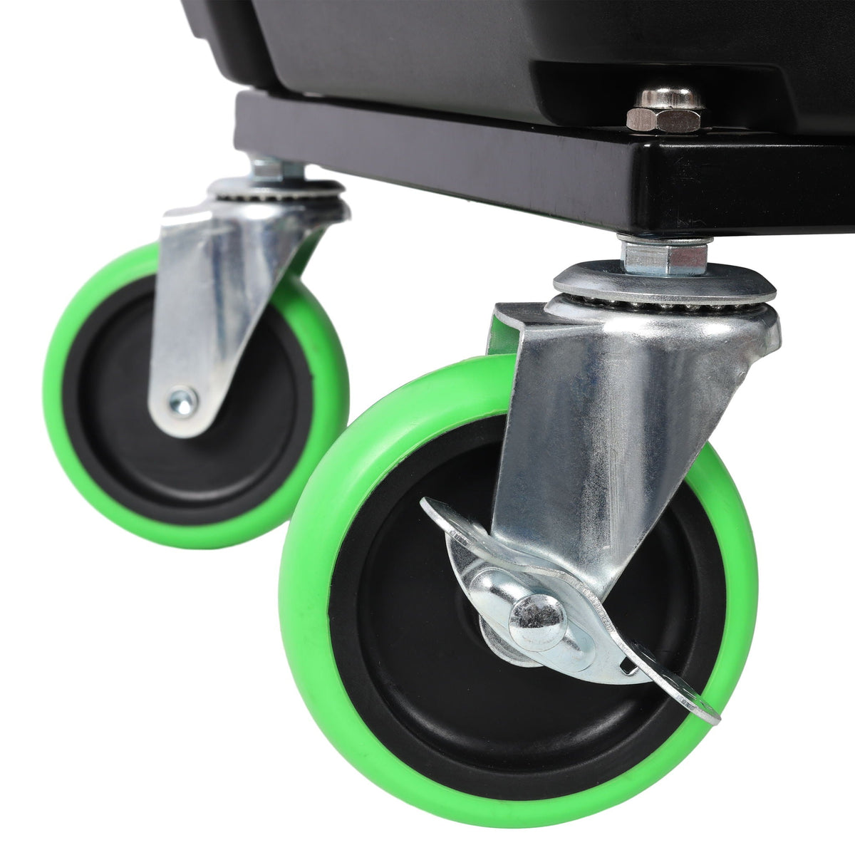 Heavy Duty Mechanic Stool With Wheels And Soft Rubber Cushion And 330Lbs Capacity - Green