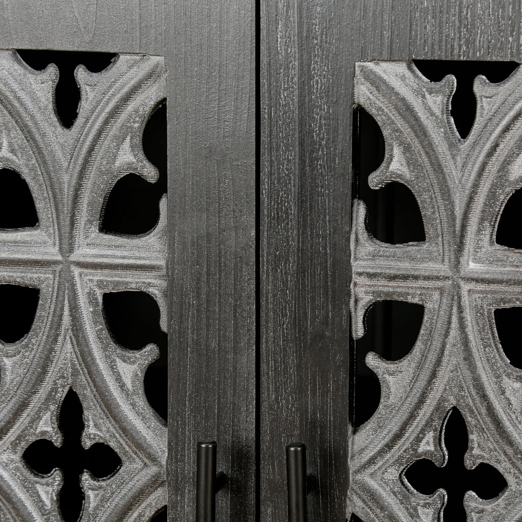 Hollow Four Door Antique Cabinet, American Country Style