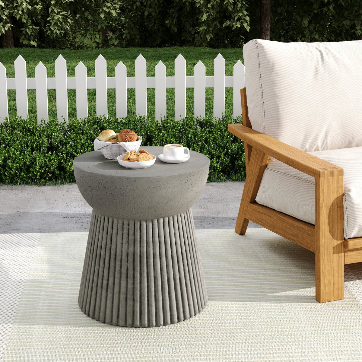 Outdoor Lightweight Concrete Side Table