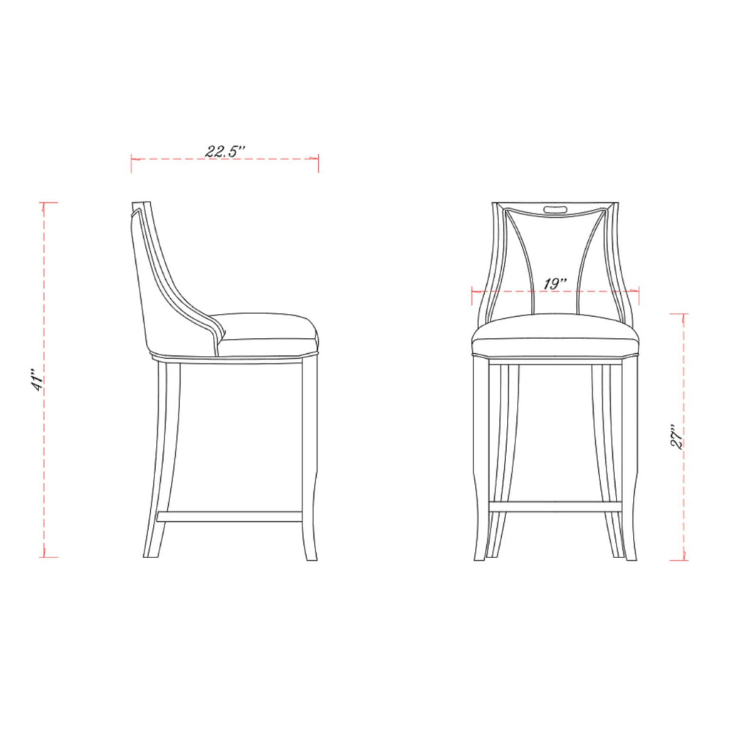 Bar Height Barstool with Back Support and Faux Leather Seat - White
