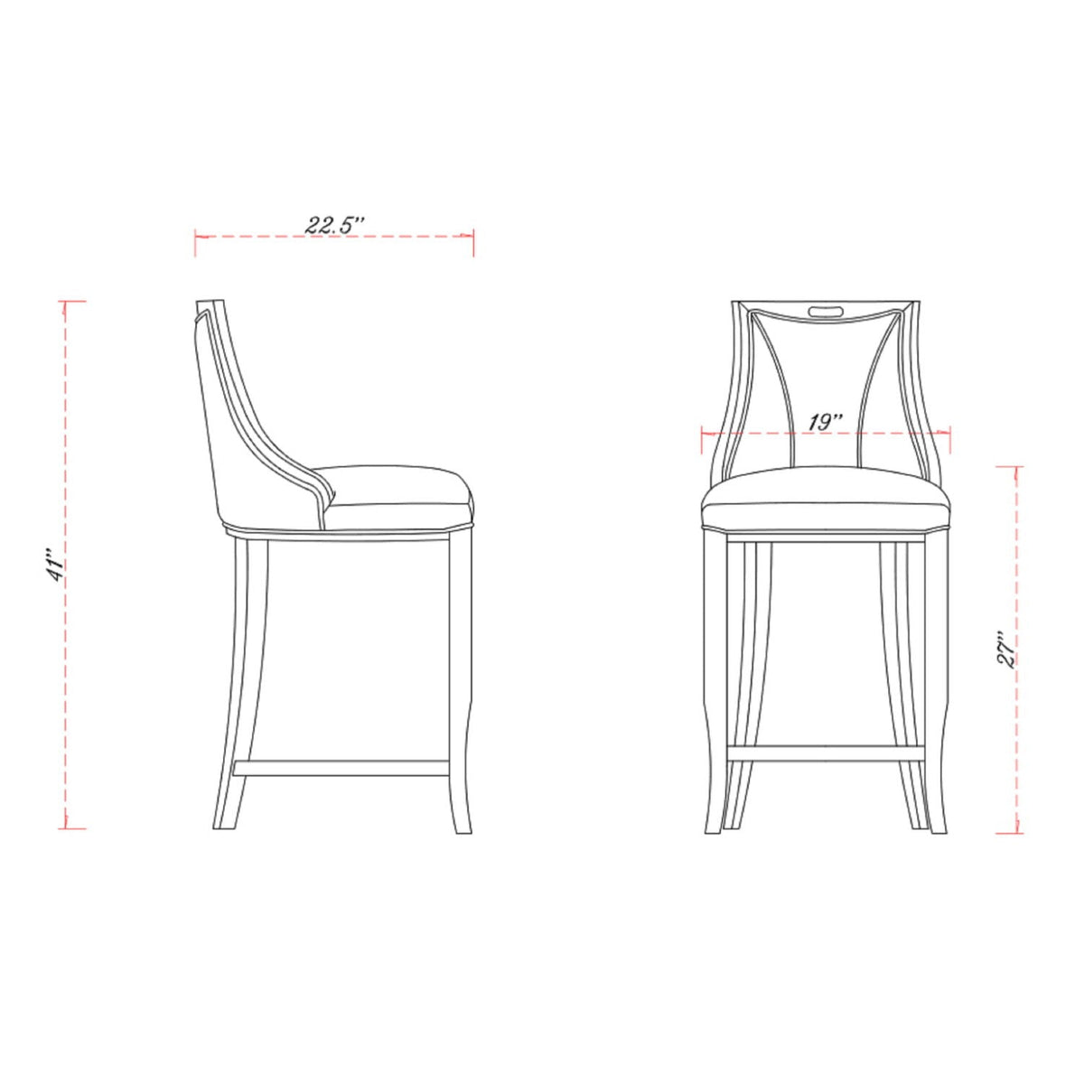 Bar Height Barstool with Back Support and Faux Leather Seat - White