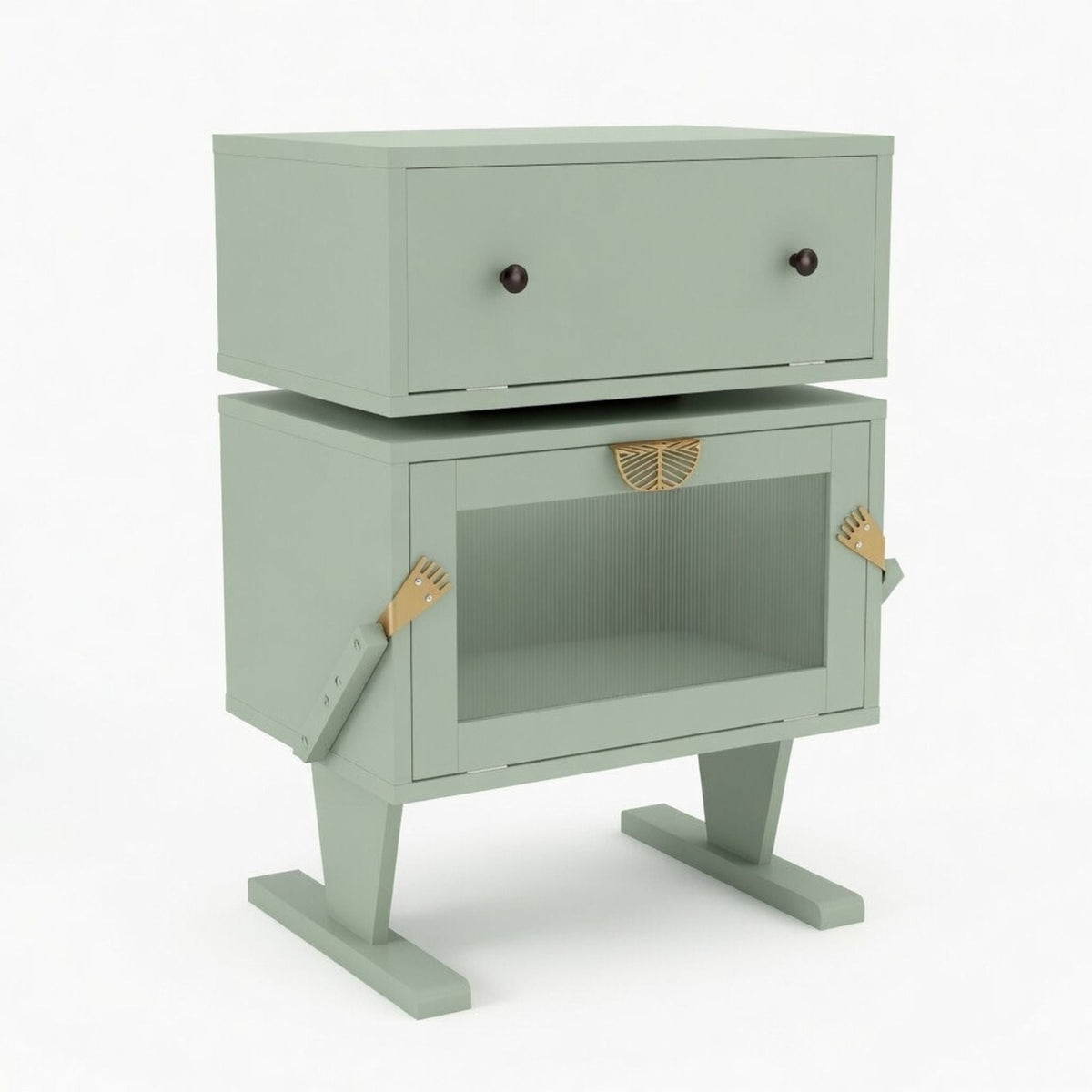 Robot LED Nightstand with 360° Rotating Drawer - White, Pink, or Green
