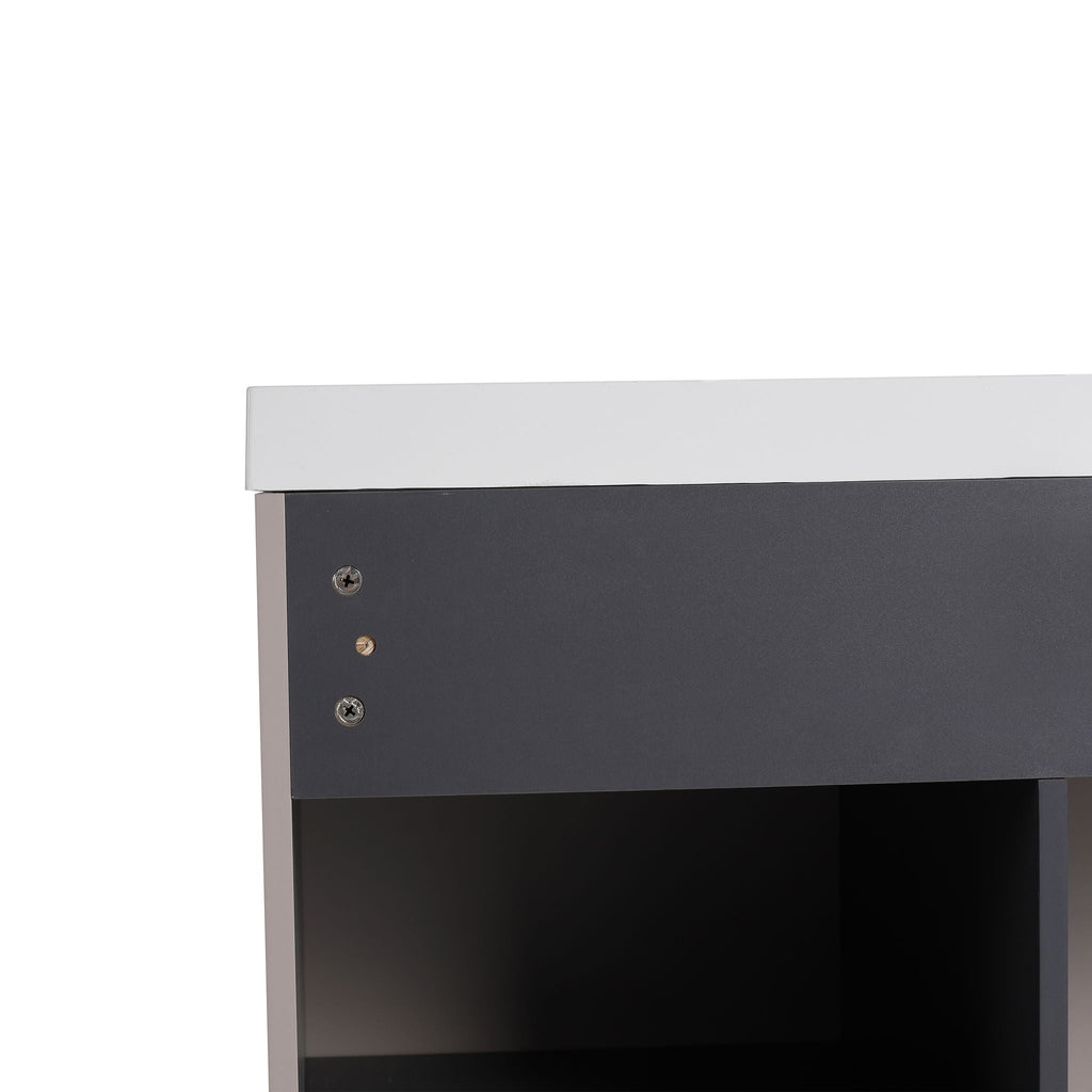 Modern Freestanding Bathroom Vanity with Soft Close Cabinet Doors - Pearl Silver, White, or Dark Green