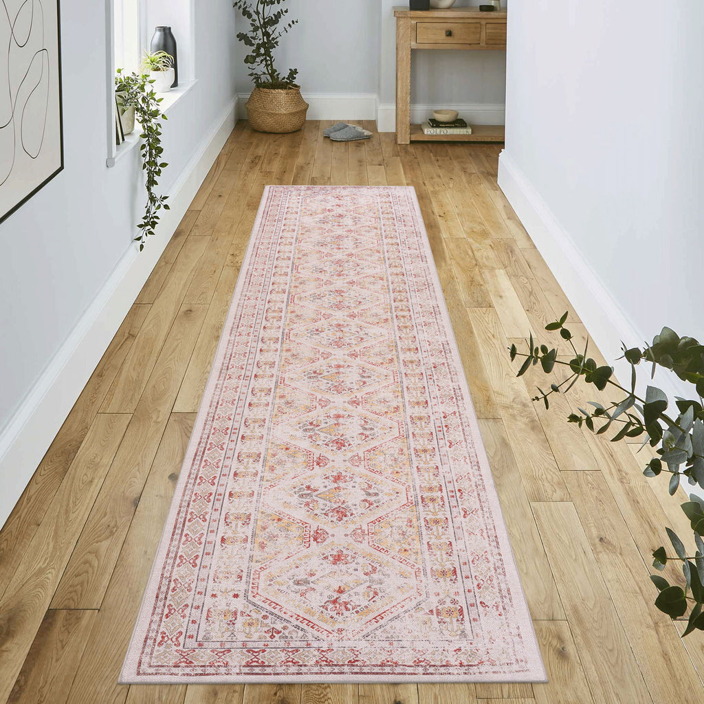 Washable Runner Rug with Easy Care - Beige, Dark Gray, or Black
