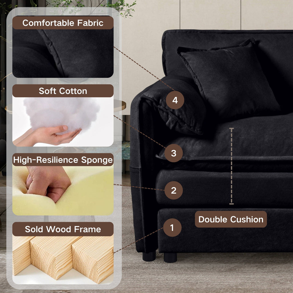 Oversized Chair & Ottoman with Soft Upholstery - Blue or Black