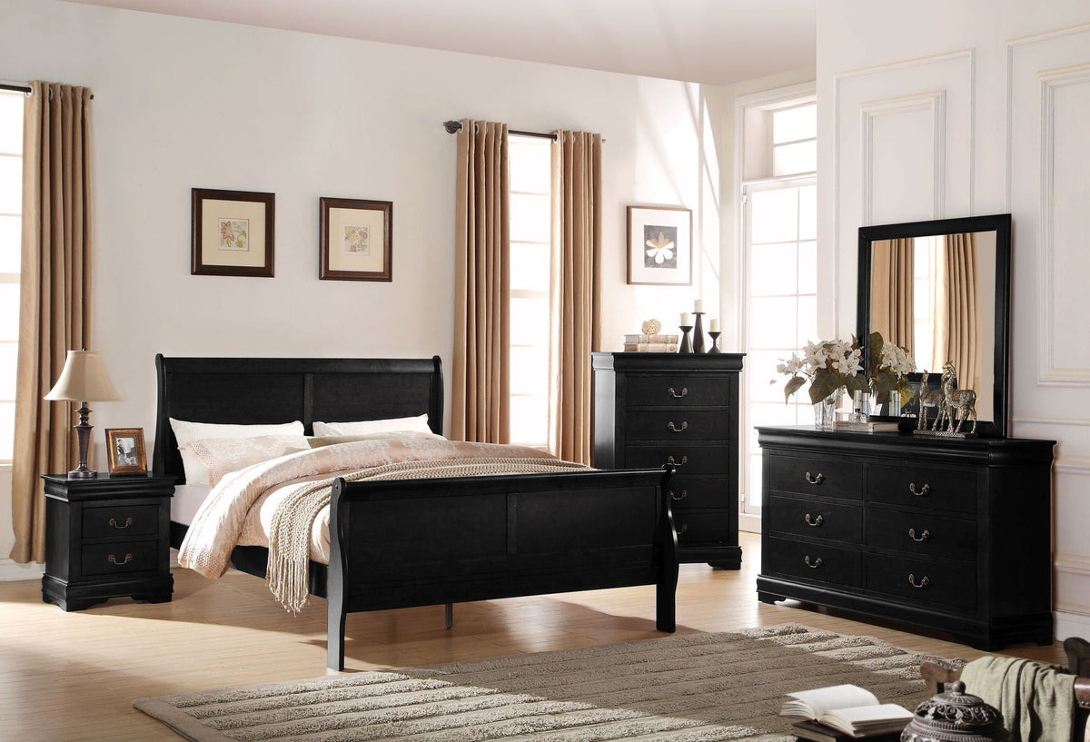 Louis Philippe Sleigh Style Bed