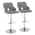 Stella Adjustable Barstool Set with Swivel & Rounded T Footrest - Dark Gray or Beige