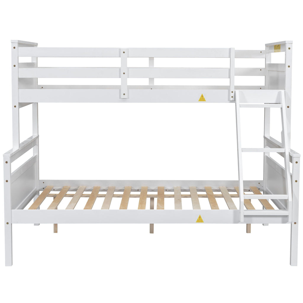 Twin Over Full Bunk Bed with Ladder and Storage Options - White or Dark Gray
