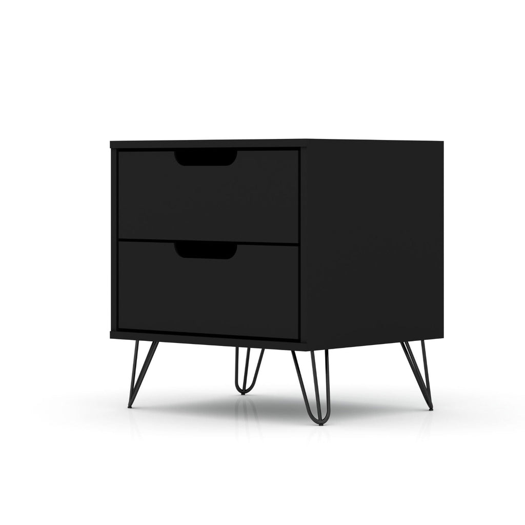 2 Drawer Nightstand with Durable Splayed Legs - Multiple Colors