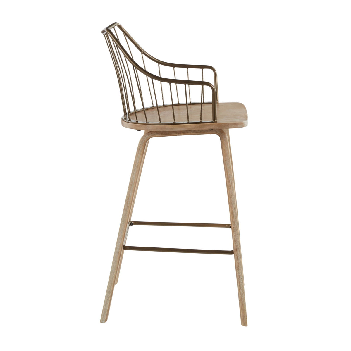 Farmhouse Counter Stool with Metal Spindle Back - Beige or Black
