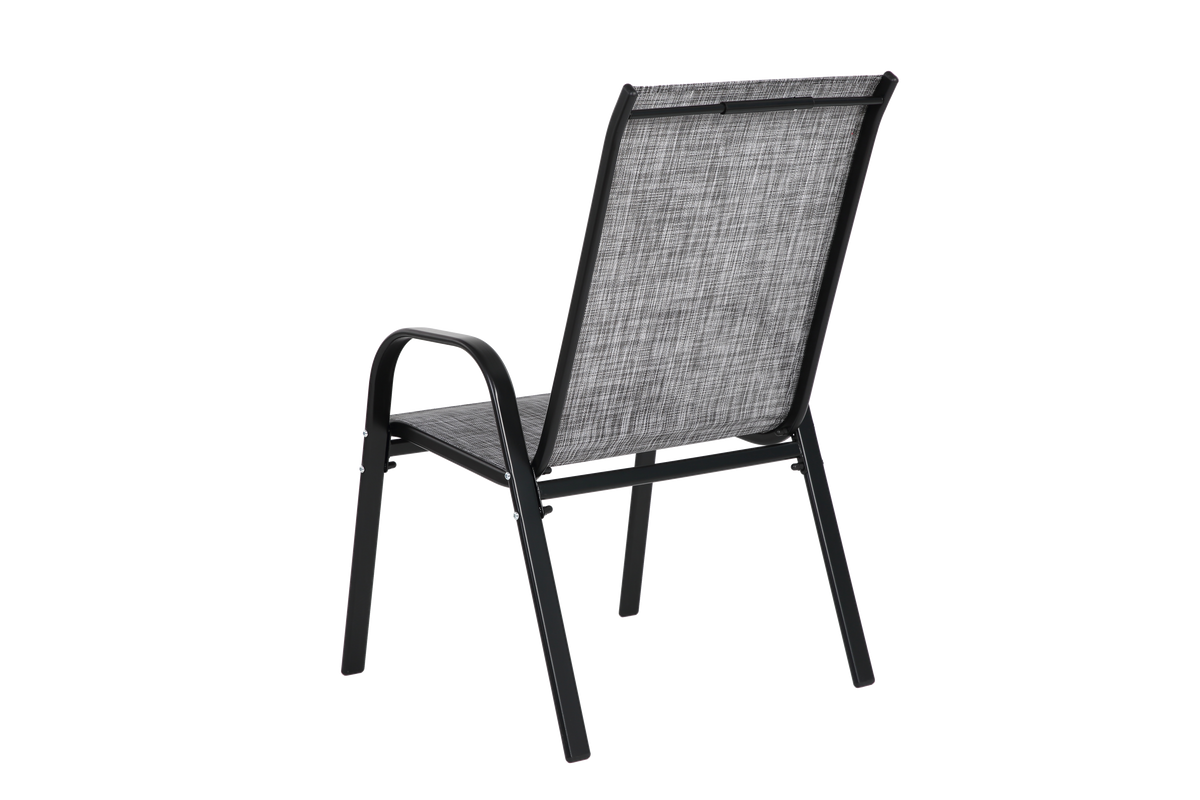 Breathable Textilene Patio Chairs with High Backrest - Grey (8 Piece Set)