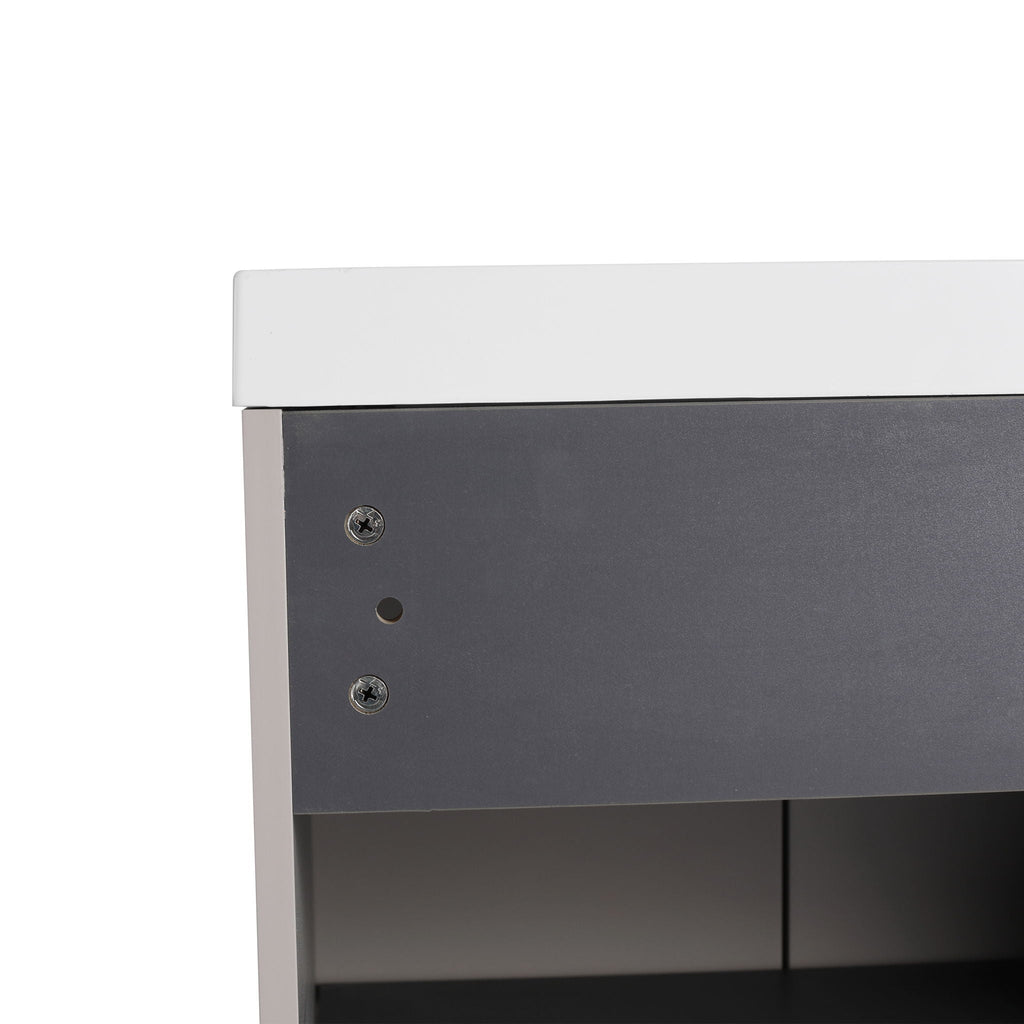 Modern Freestanding Bathroom Vanity with Soft Close Cabinet Doors - Pearl Silver, White, or Dark Green