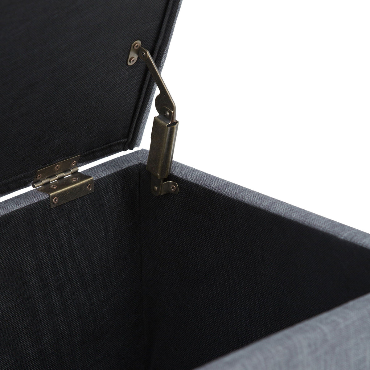 Upholstered Storage Ottoman Bench with Safety Hinge - Multiple Colors