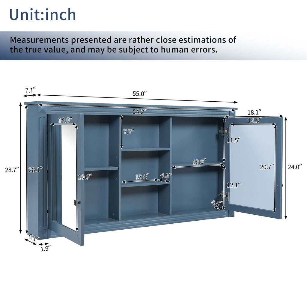 Modern Wall-Mount 2 In 1 Mirror Cabinet