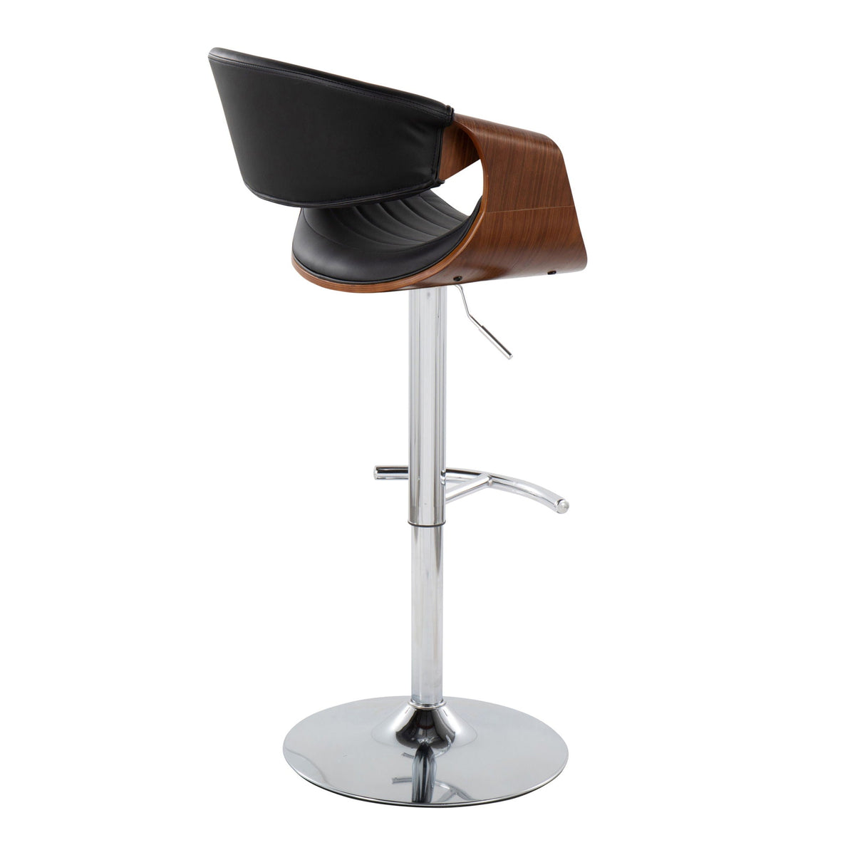 Mid Century Modern Adjustable Barstool Set of 2 with Swivel Footrest - Pearl Silver, Beige, Black