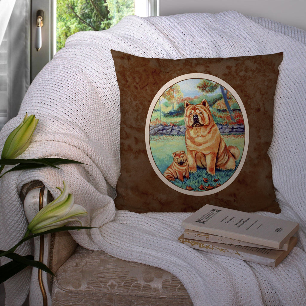 Chow Chow Momma's Love Decorative Throw Pillow 14x14 Indoor Outdoor Accent Cushion, Fabric Cover with Insert for Sofa, Bed, Porch & Living Room