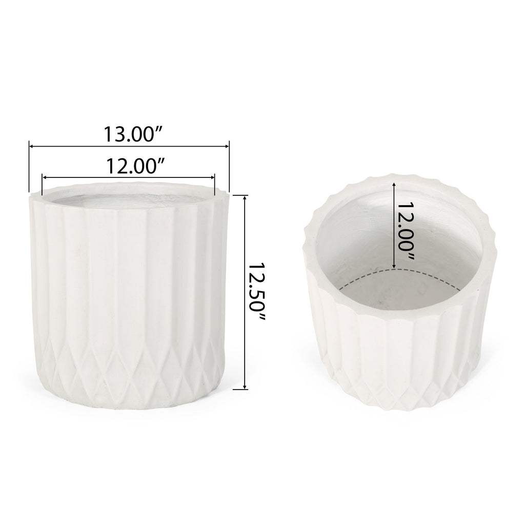 Antique White MGO Planter with Durable Magnesium Oxide Construction - 12.75" Cube
