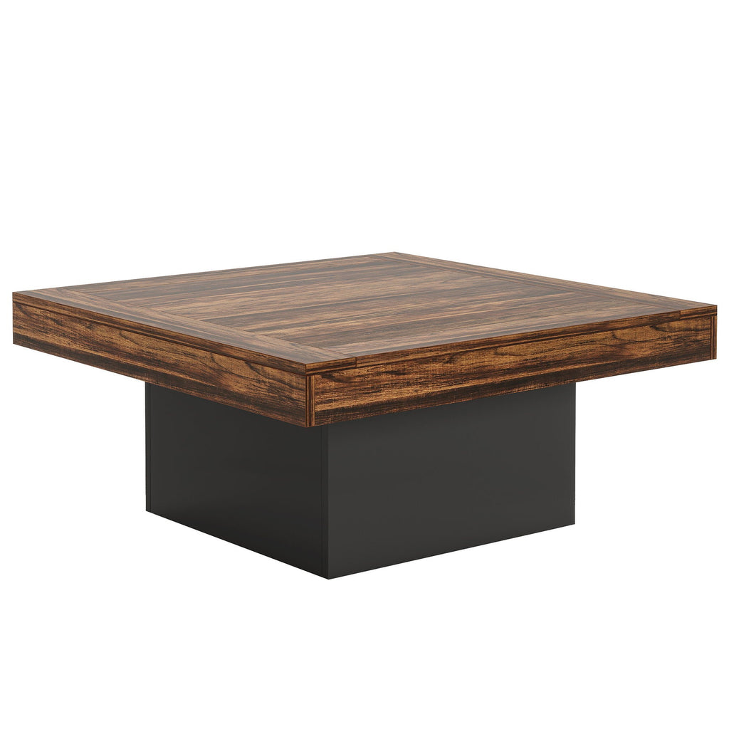 LED Coffee Table with Adjustable Lighting - Rustic Brown