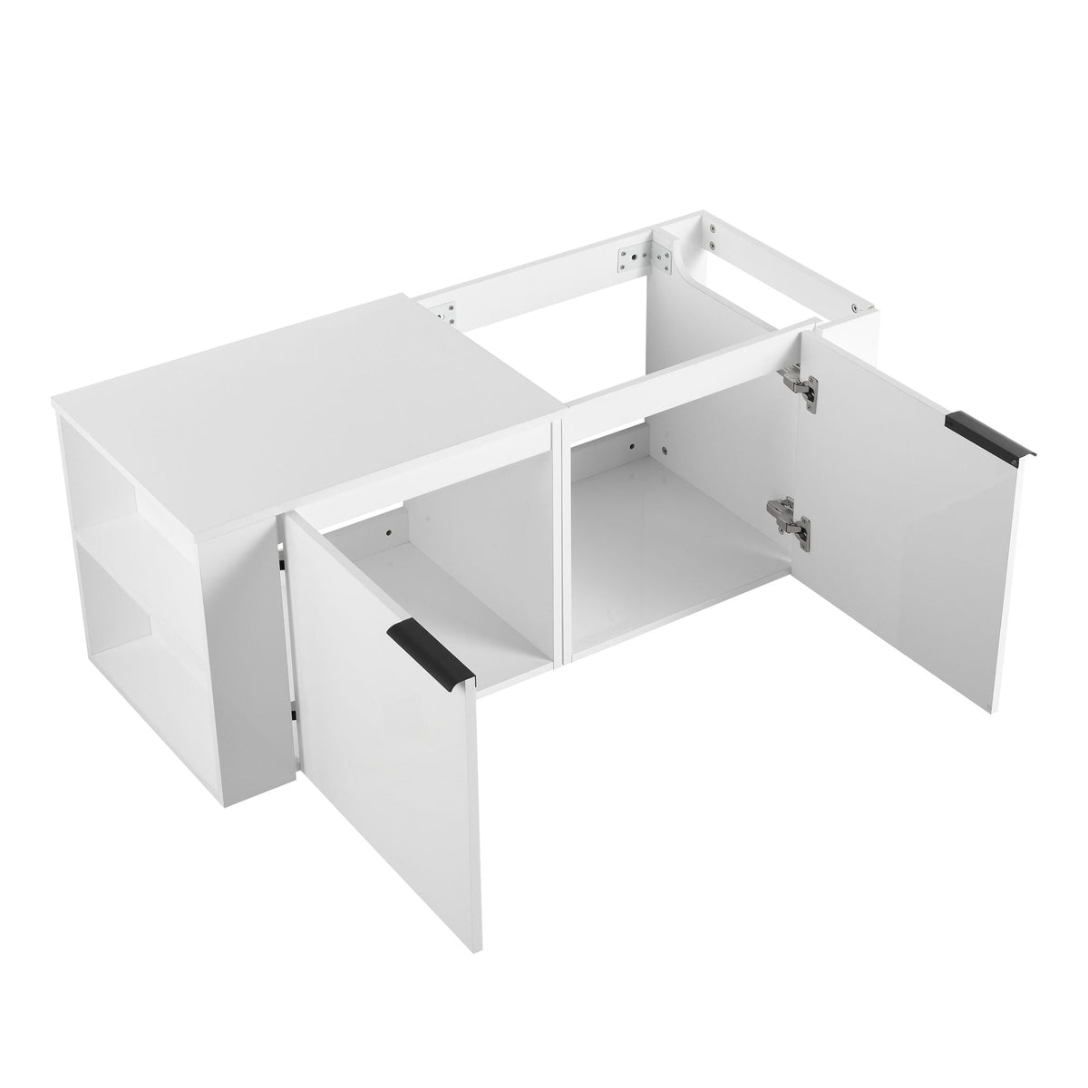 Modern Bathroom Vanity Sink Combo With Spacious Storage - White or Light Brown