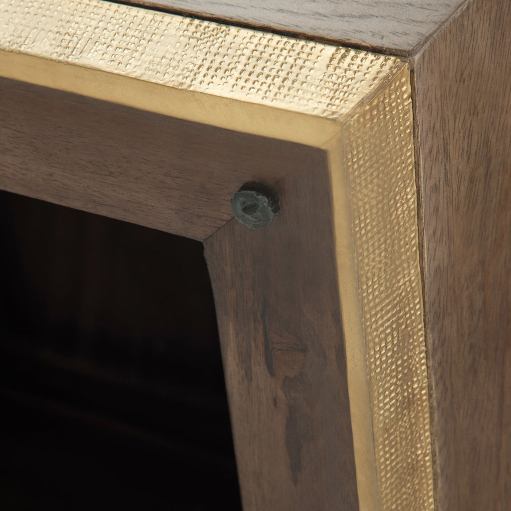Handcrafted Square Coffee Table with Brass Trim - Multiple Finishes