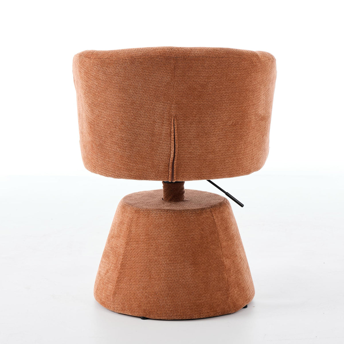 Adjustable Height Swivel Bar Stool with Chenille Upholstery - Terracotta