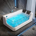 Solstice 71-Inch Luxury 2-Person Acrylic Whirlpool Tub With LED Lights Jets And Faucet (SAK69173)