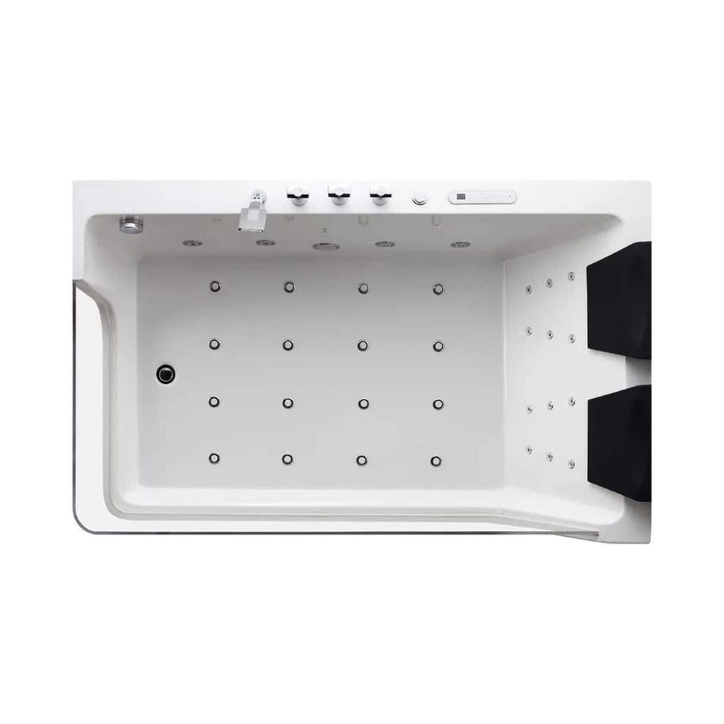 Solstice 71-Inch Luxury 2-Person Acrylic Whirlpool Tub With LED Lights Jets And Faucet (SAK69173)