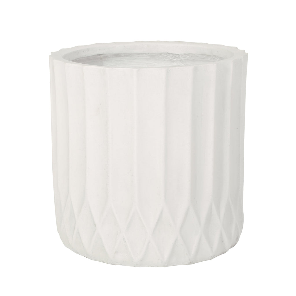 Antique White MGO Planter with Durable Magnesium Oxide Construction - 12.75" Cube