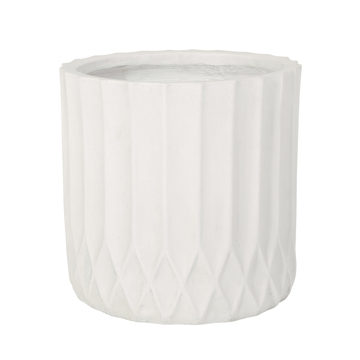 Antique White MGO Planter with Durable Magnesium Oxide Construction - 12.75" Cube