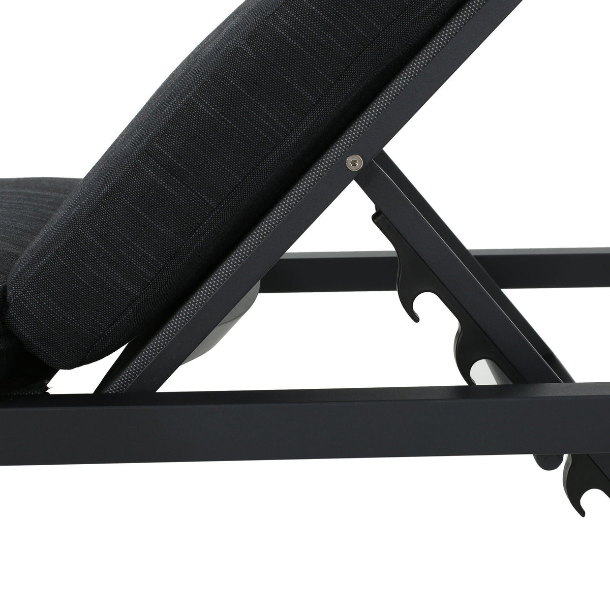 Modern Chaise Lounge with Water-Resistant Cushions - Dark Gray