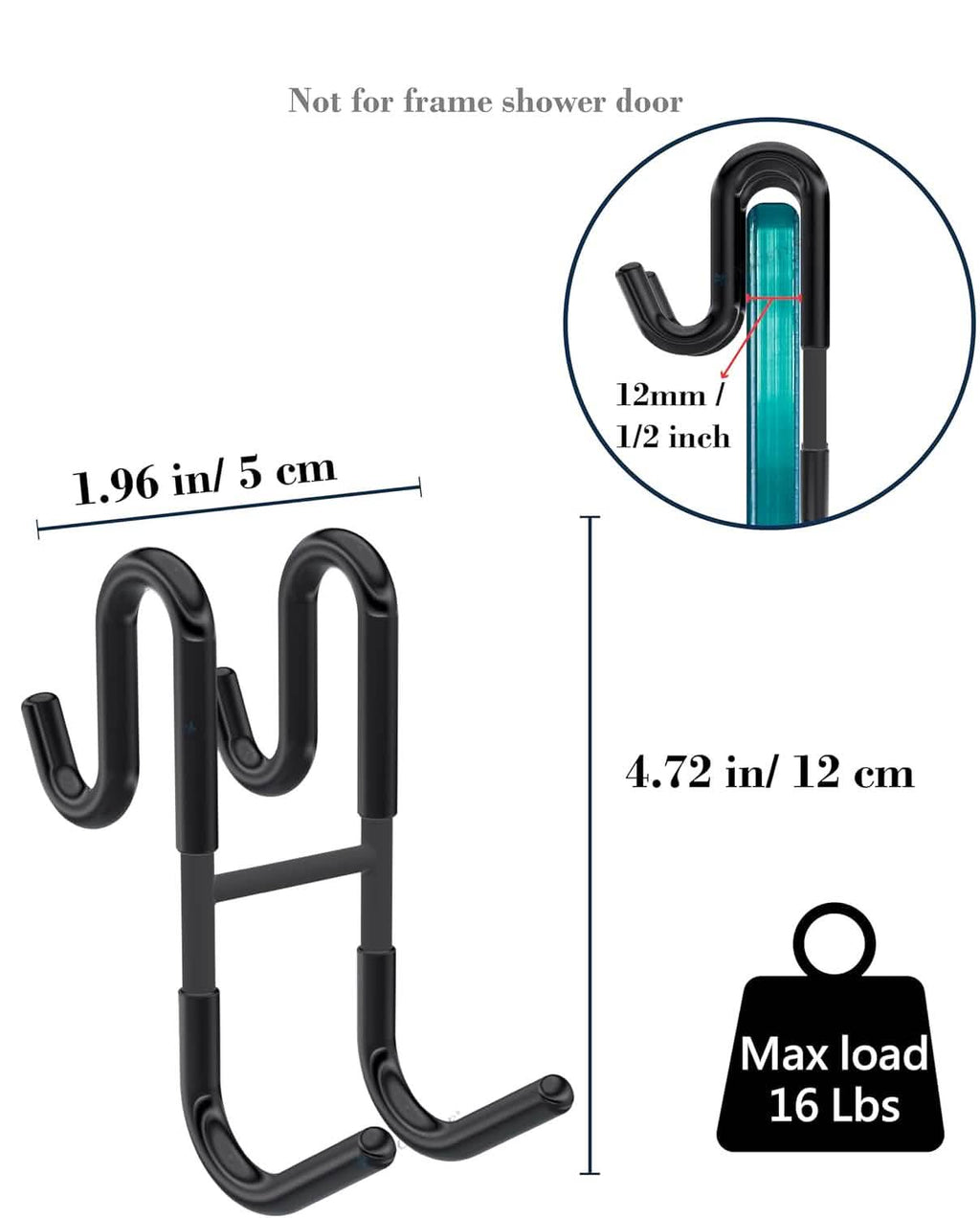 Rust-Resistant Door Mount Shower Hook – Strong Multifunctional Hanging Hook