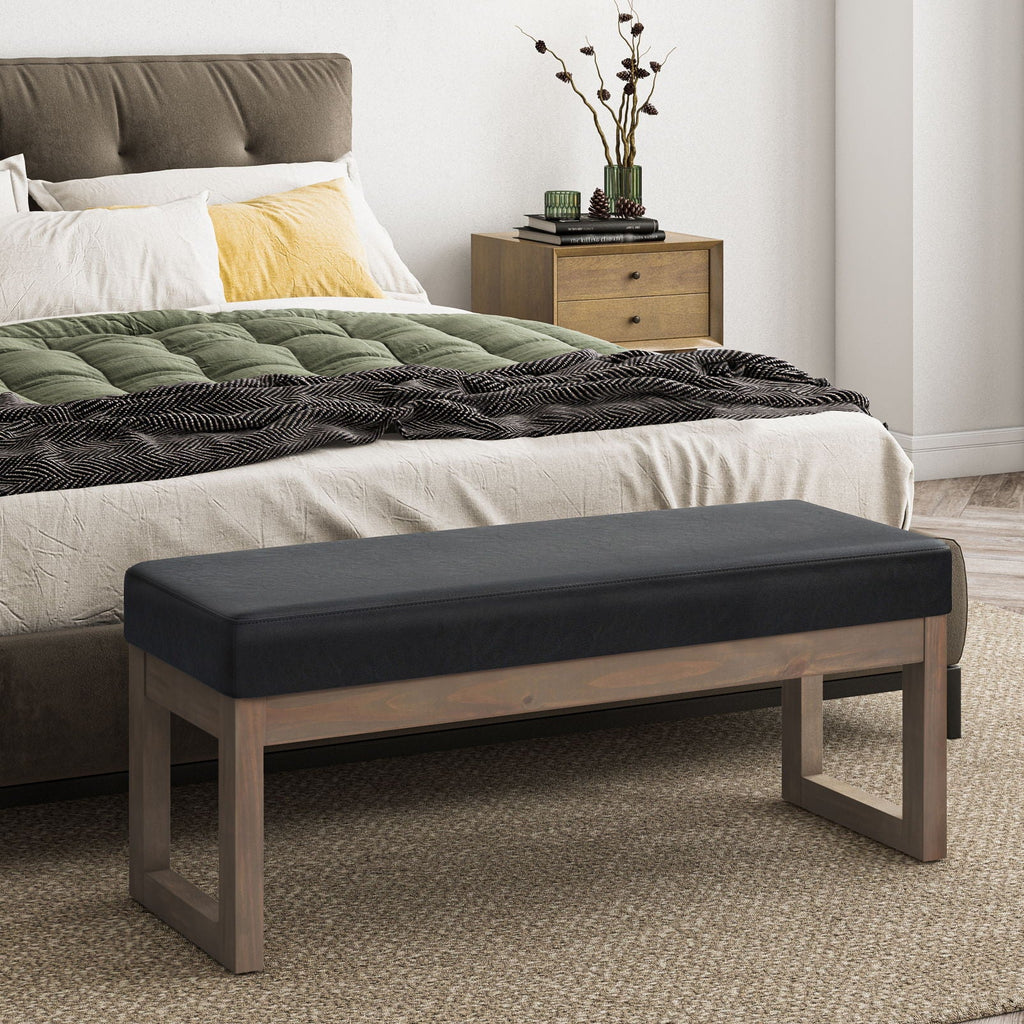 Milltown Upholstered Ottoman Bench with Versatile Design - Multiple Colors