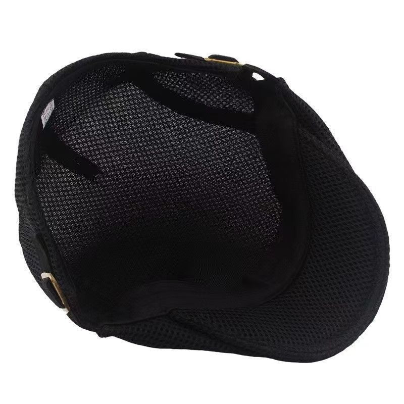 Womens Korean-style Trendy Beret Sun Hat Mens Solid-color Marching Cap