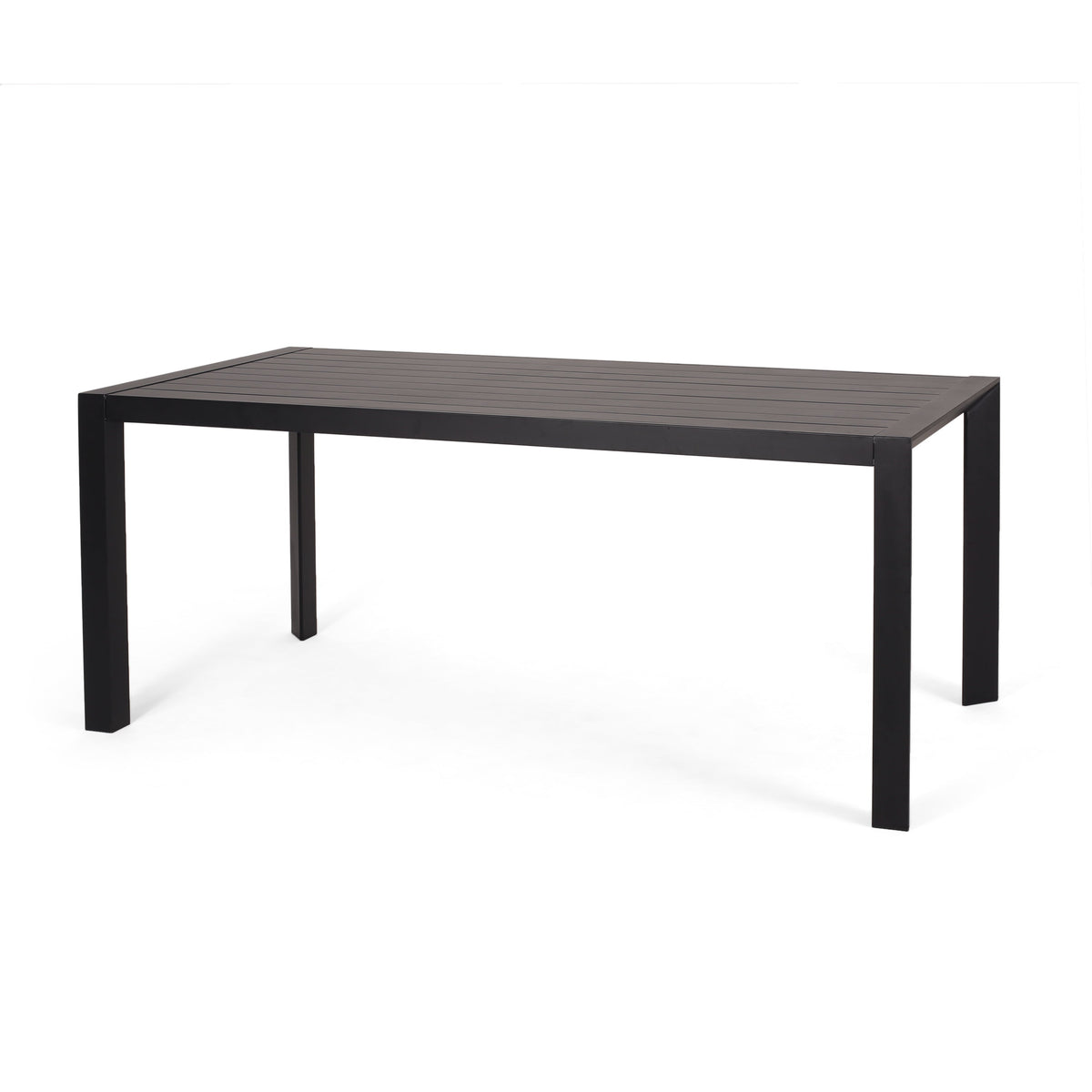 Templin Rectangle Dining Table with Sleek Aluminum Frame - Grey