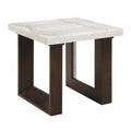 Edwyn Natural Marble Top End Table with Marble Top - White