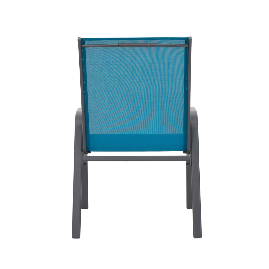 6-Piece Patio Chairs Set with High Backrest and Armrests - Blue