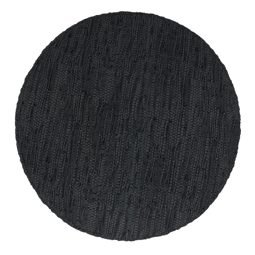 Fredrik - Round Pouf - Black