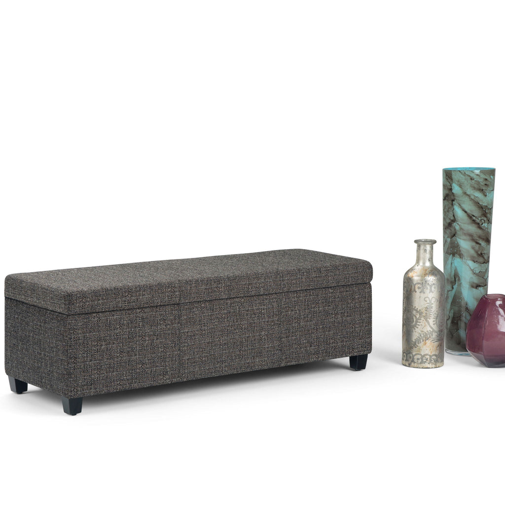 Avalon Contemporary Storage Ottoman Bench with Large Storage - Black, Dark Brown, Dark Gray