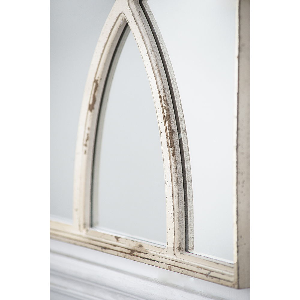 Rectangular Wooden Wall Mirror with Antique Frame, Set of 2 - Black or White