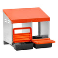 2-Compartment Chicken Nesting Box with Easy Egg Collection - Silver