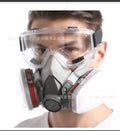 Gray-White Dual-Cartridge Respirator Mask