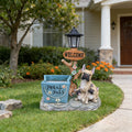 French Bulldog Family Planter Statue with Integrated Planter - Resin
