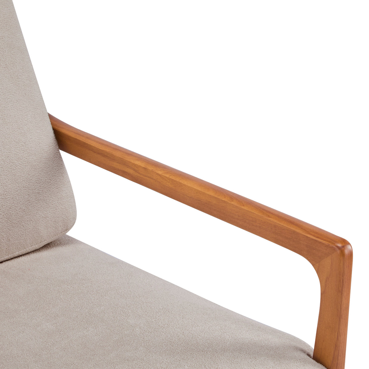 Mid Century Modern Accent Armchair with Solid Wood Frame - Light Gray or Beige
