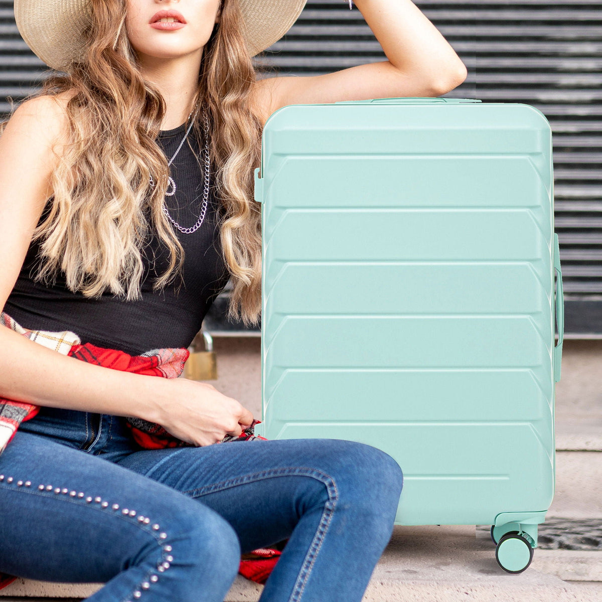 3 Pieces Set Spinner Wheel Luggage With Combination Lock