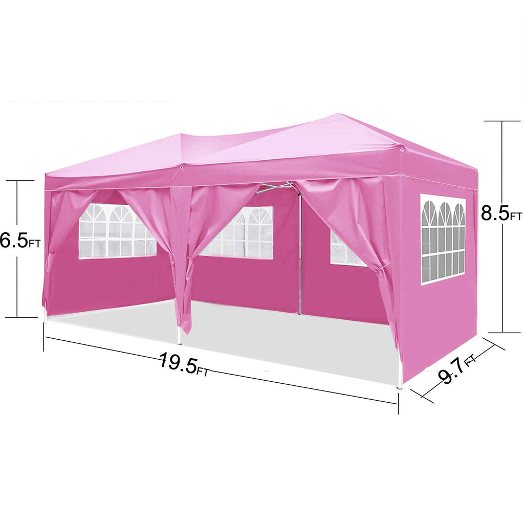 10'x20' Pop Up Canopy Tent with Removable Sidewalls and Carry Bag - White, Pink, Beige, Blue