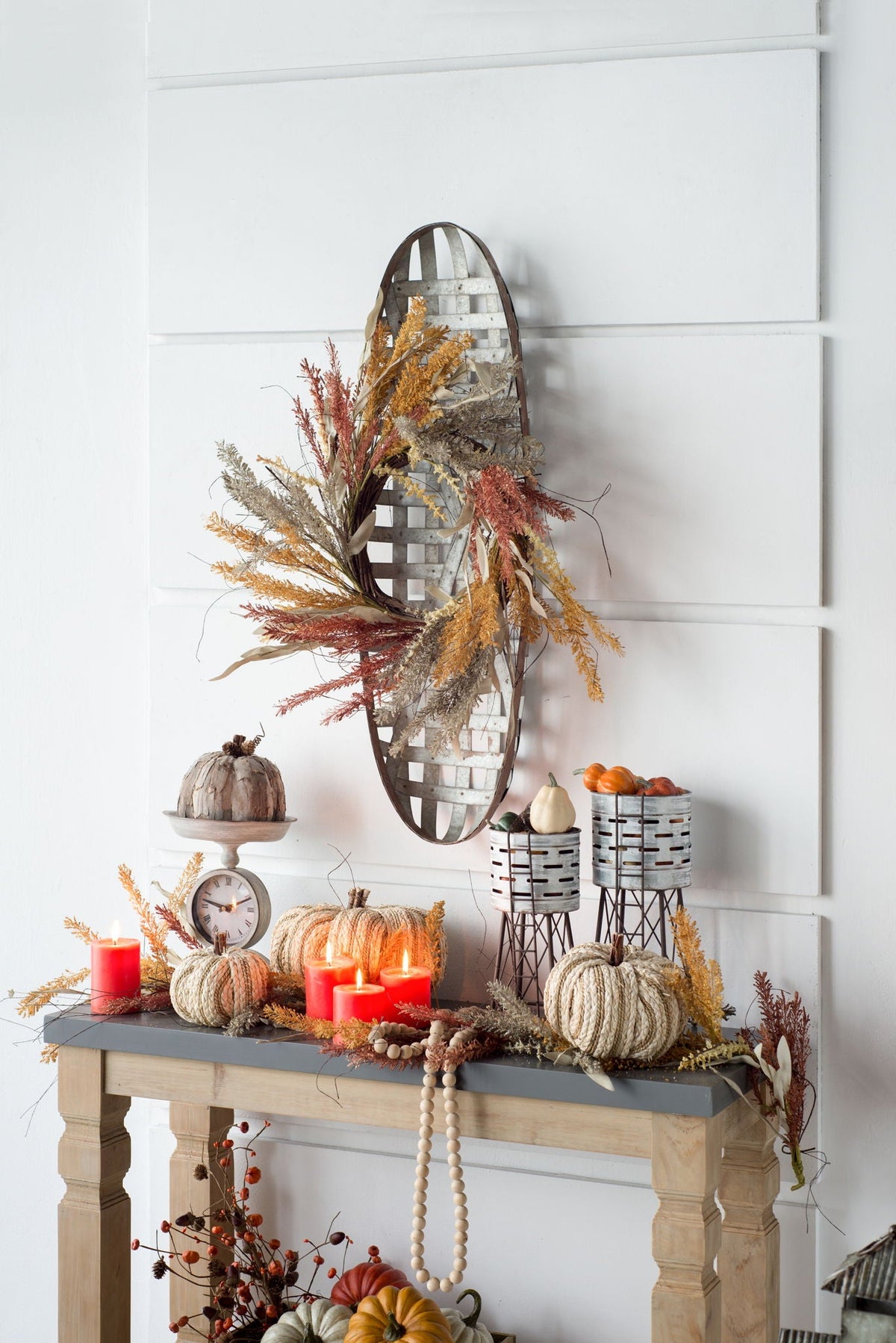 Metal Wall Art with Grid Pattern - Silver