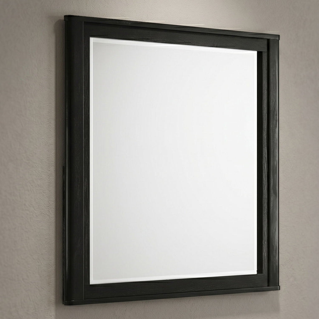 Black Bedroom Mirror with Deep Frame - Opel